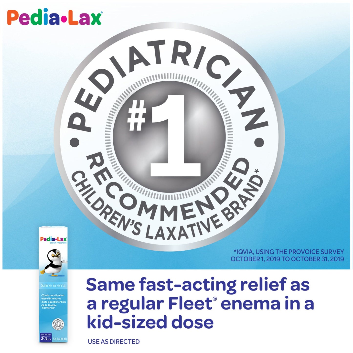 Pedia-Lax Laxative Saline Enema, for Kids Ages 2-11