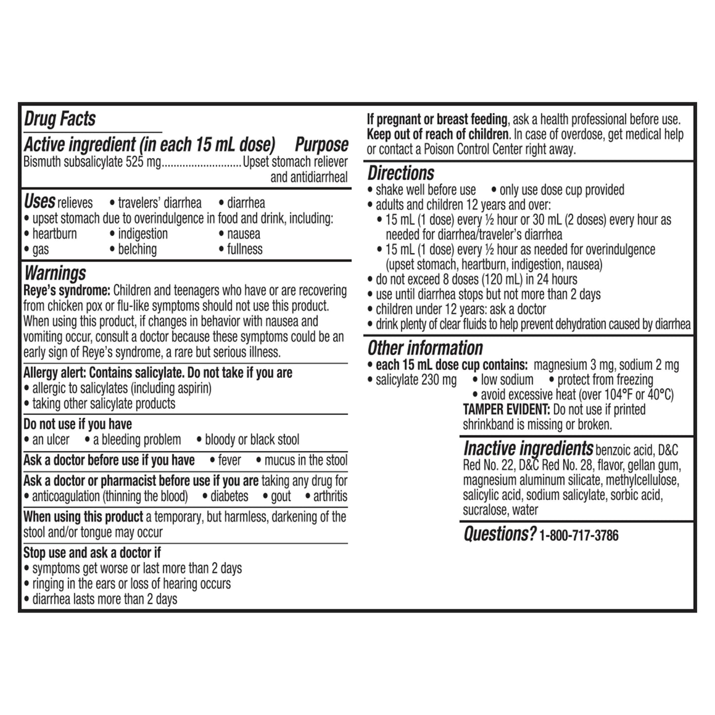 Pepto-Bismol Liquid Ultra for Nausea, Heartburn, Indigestion, Upset Stomach, & Diarrhea - 5 Symptom Fast Relief, Original Flavor