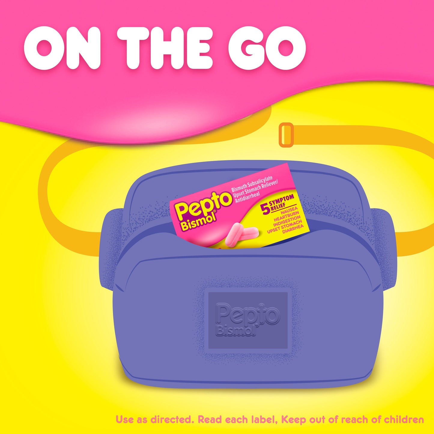 Pepto-Bismol Caplets for Nausea, Heartburn, Indigestion, Upset Stomach, & Diarrhea, 5 Symptom Fast Relief