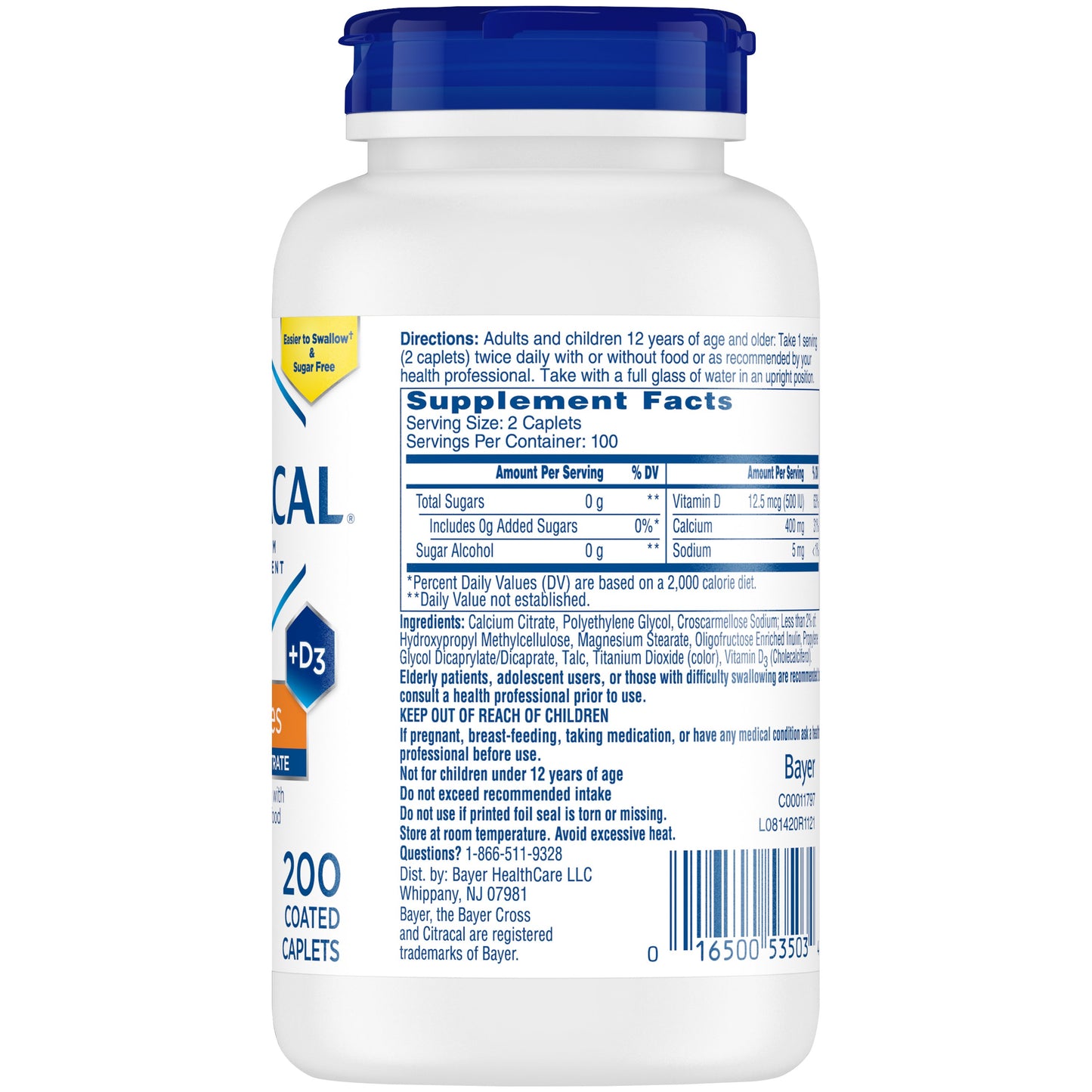 Citracal Calcium Citrate  + D3 Petites Coated Tablets