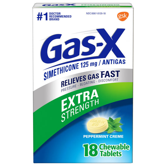 Gas-x Extra Strength Chewable Gas Relief Tablets with Simethicone 125 mg, Peppermint Crème
