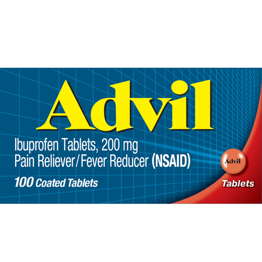 Advil Pain Reliever and Fever Reducer, Ibuprofen 200mg for Pain Relief