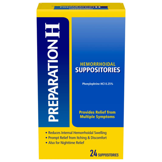 Preparation H Hemorrhoid Suppositories for Itching and Discomfort Relief
