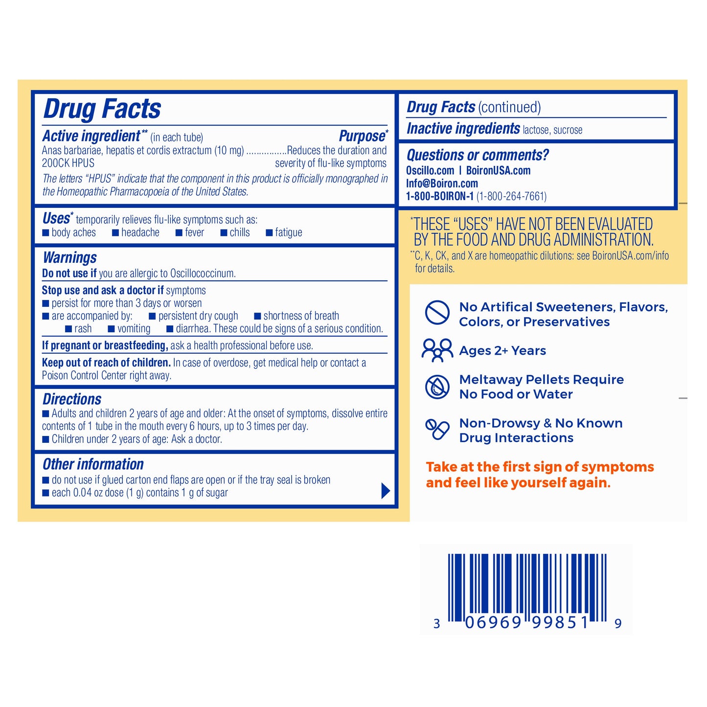 Boiron Oscillococcinum Quick-Dissolving Pellets