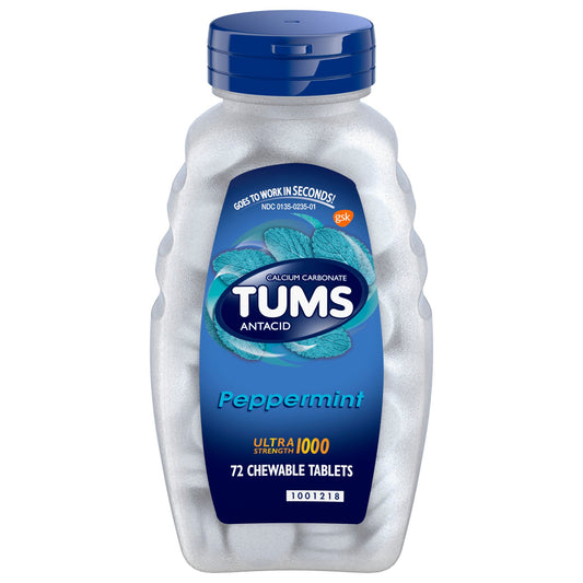 Tums Chewable Antacid Tablets for Ultra Strength Heartburn Relief, Peppermint