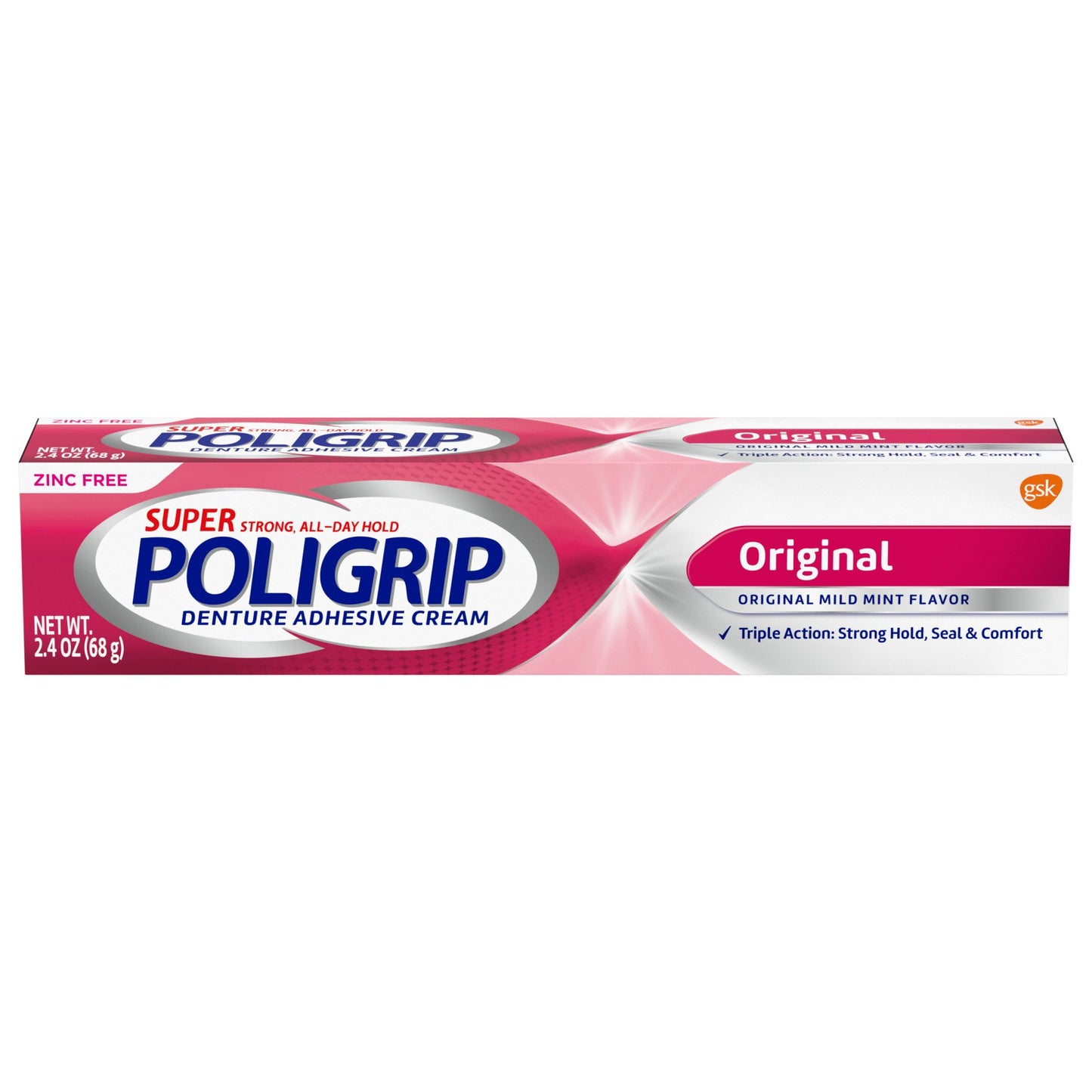 Super Poligrip Original Formula Zinc Free Denture Adhesive Cream