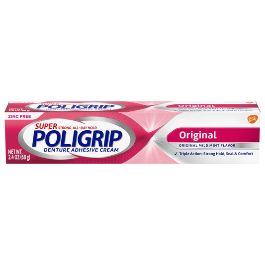 Super Poligrip Original Formula Zinc Free Denture Adhesive Cream