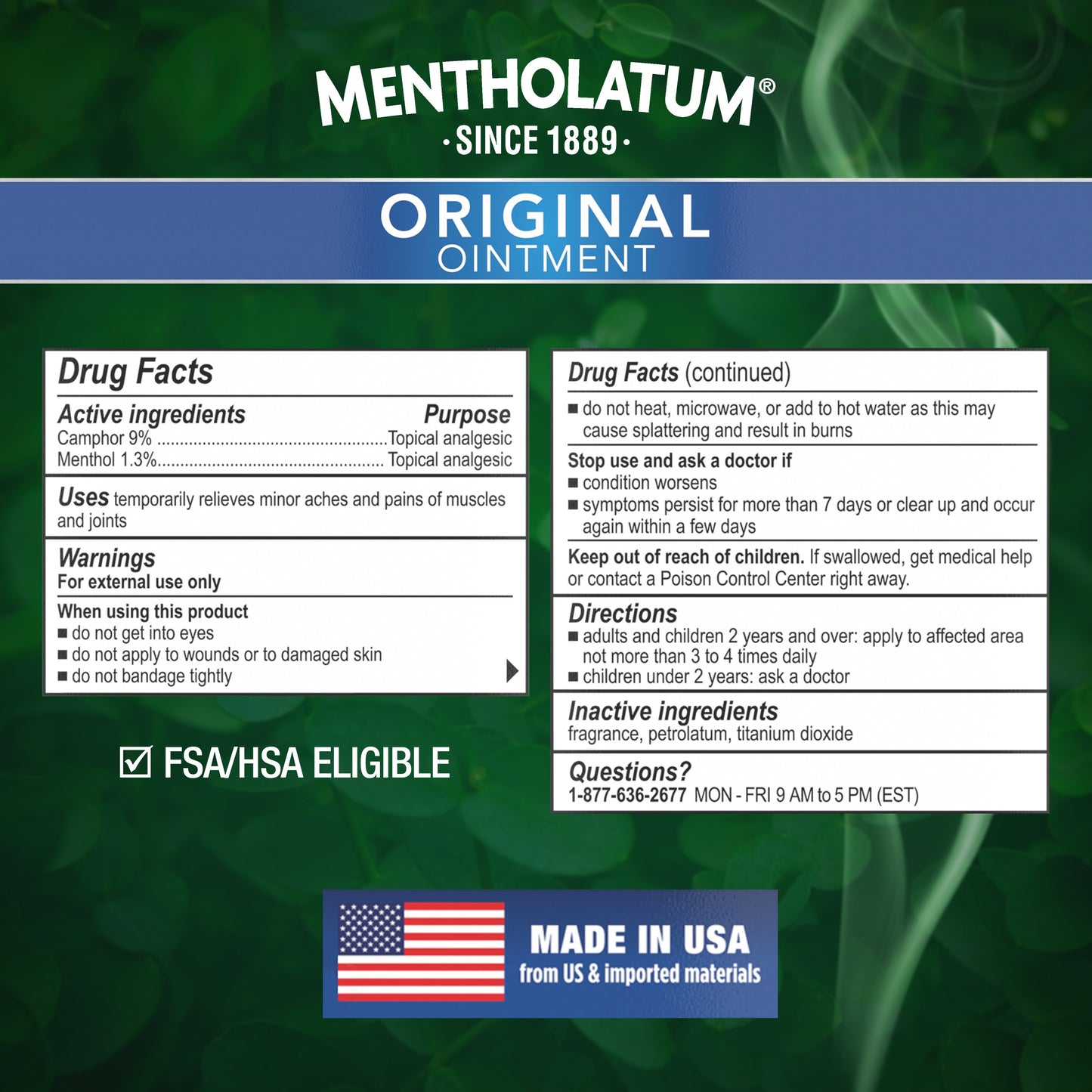 Mentholatum Original Vapor Topical Chest Rub Ointment