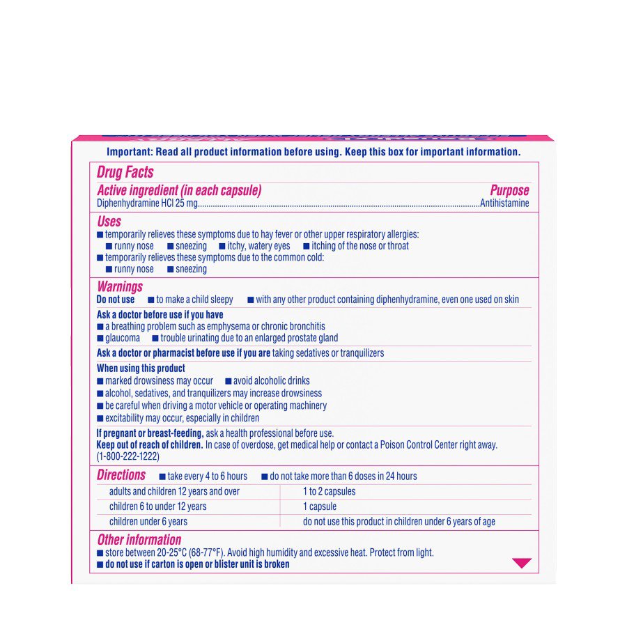 Benadryl Liqui-Gels Antihistamine Allergy Relief Medicine
