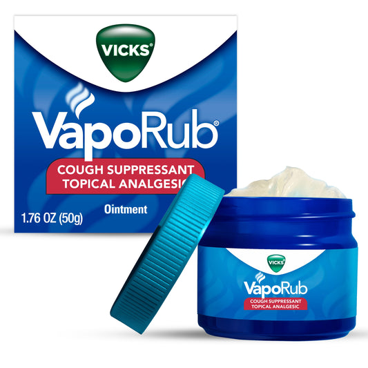 Vicks VapoRub Topical Chest Rub & Analgesic Ointment, Relief from Cough Due to Cold, Aches & Pains