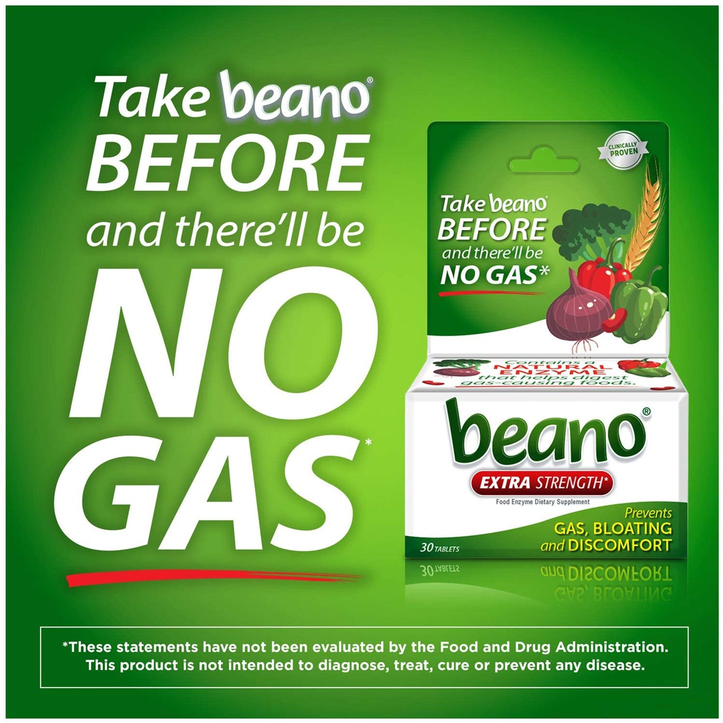 Beano Gas Prevention & Digestive Enzyme Supplement Extra Strength