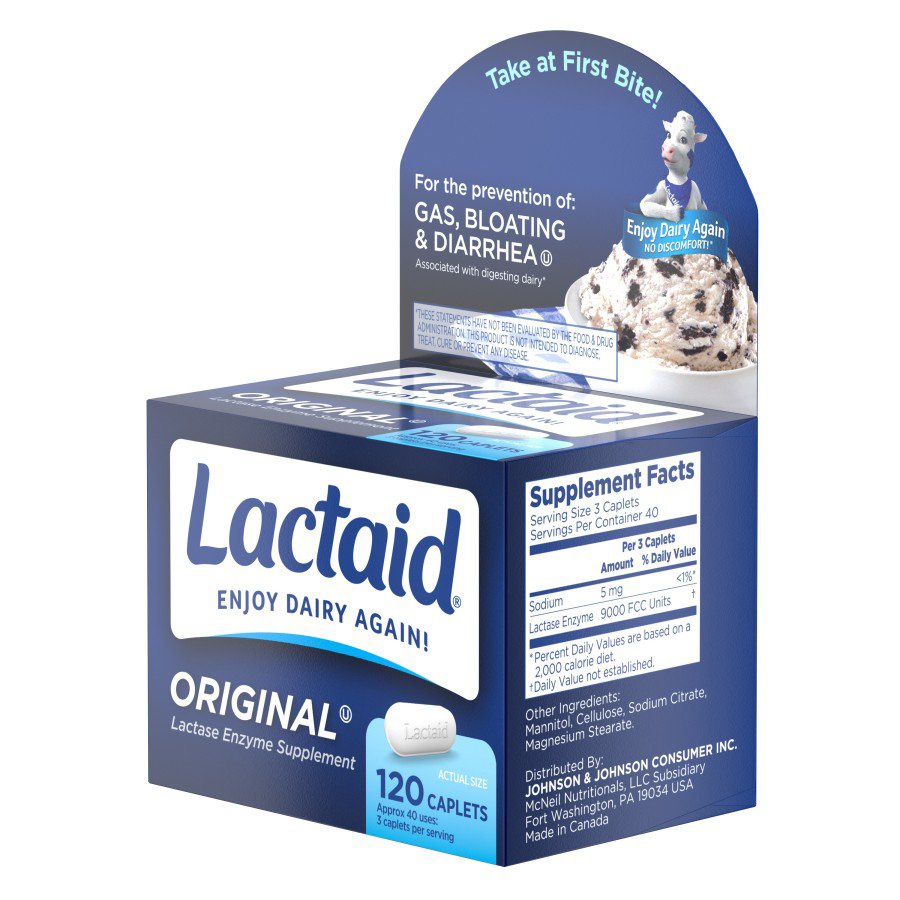 Lactaid Original Strength Lactose Intolerance Caplets