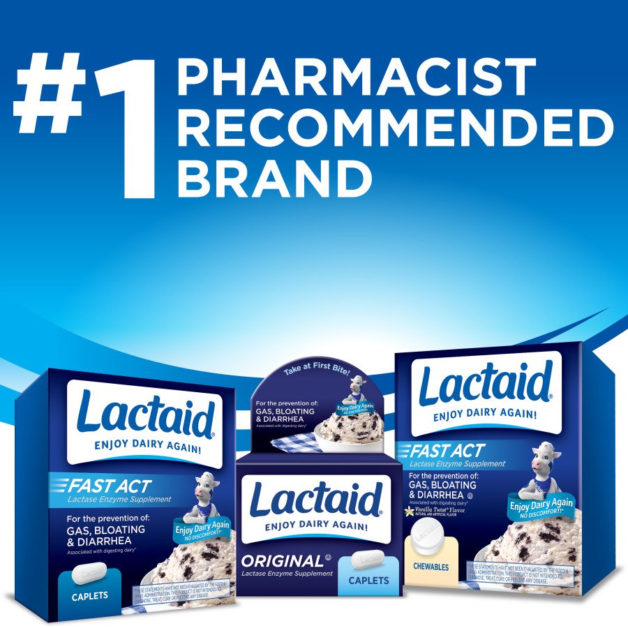 Lactaid Original Strength Lactose Intolerance Caplets