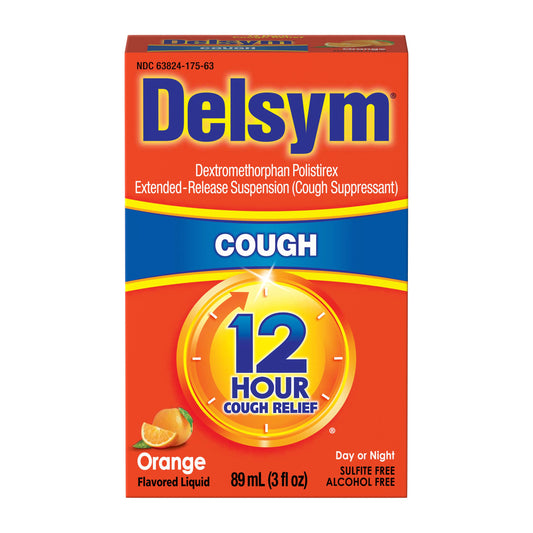 Delsym Adult Cough Suppressant Liquid, Orange Flavor