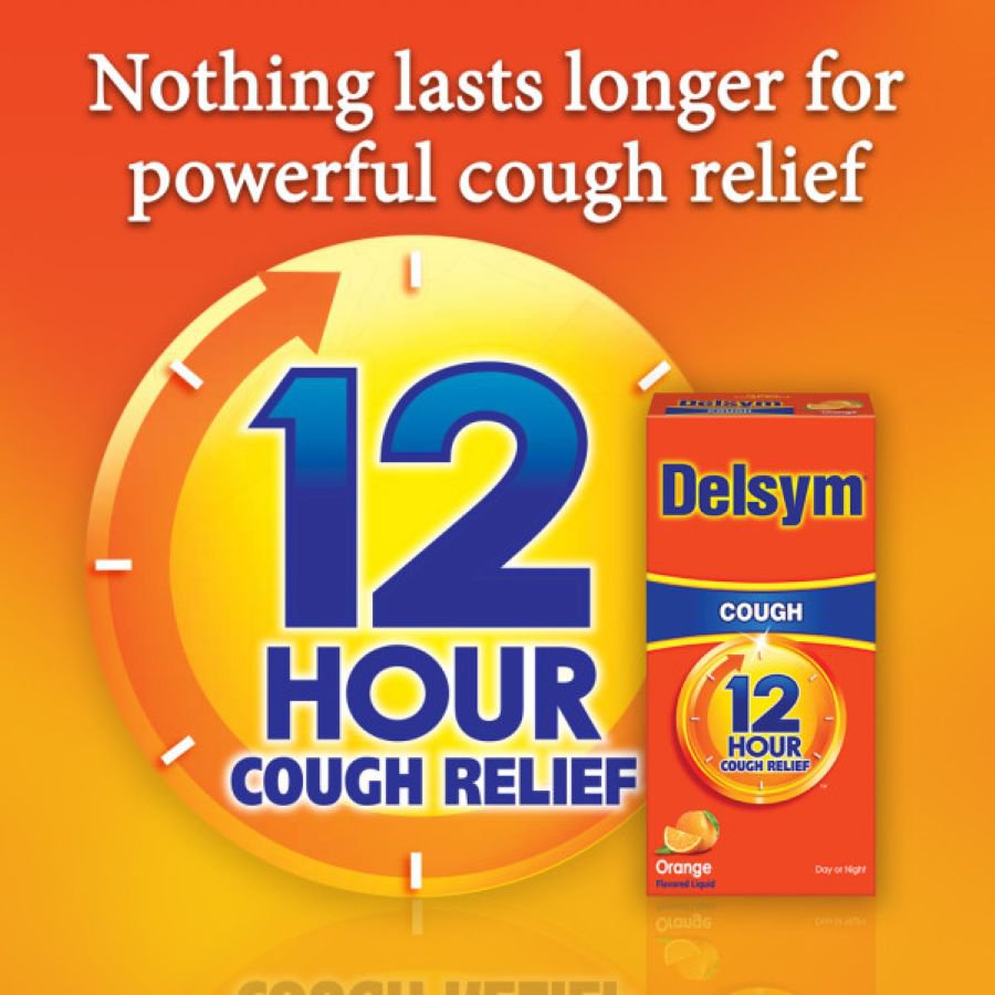 Delsym Adult Cough Suppressant Liquid, Orange Flavor