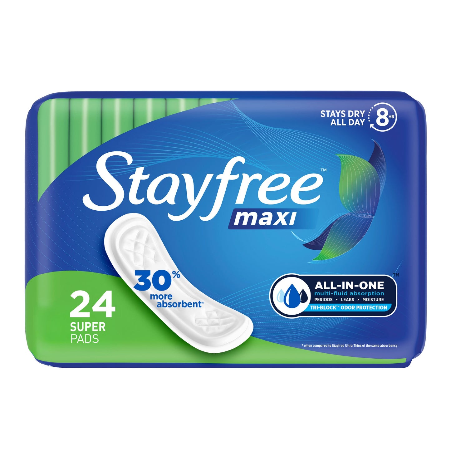 Stayfree Maxi Super Pads For Women, Wingless