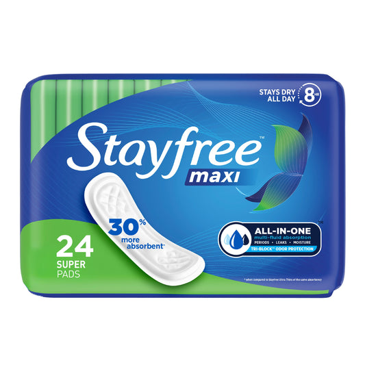 Stayfree Maxi Super Pads For Women, Wingless