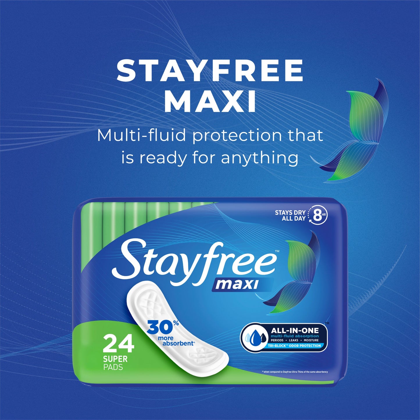 Stayfree Maxi Super Pads For Women, Wingless