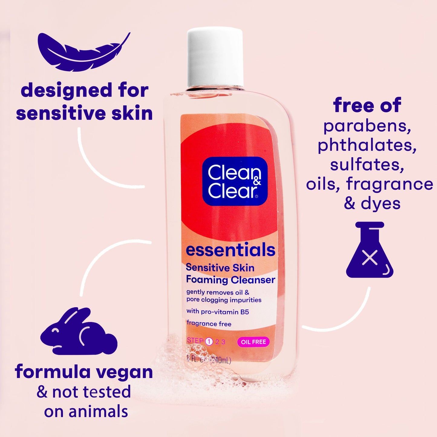 Clean & Clear Essentials Oil-Free Foaming Daily Facial Cleanser