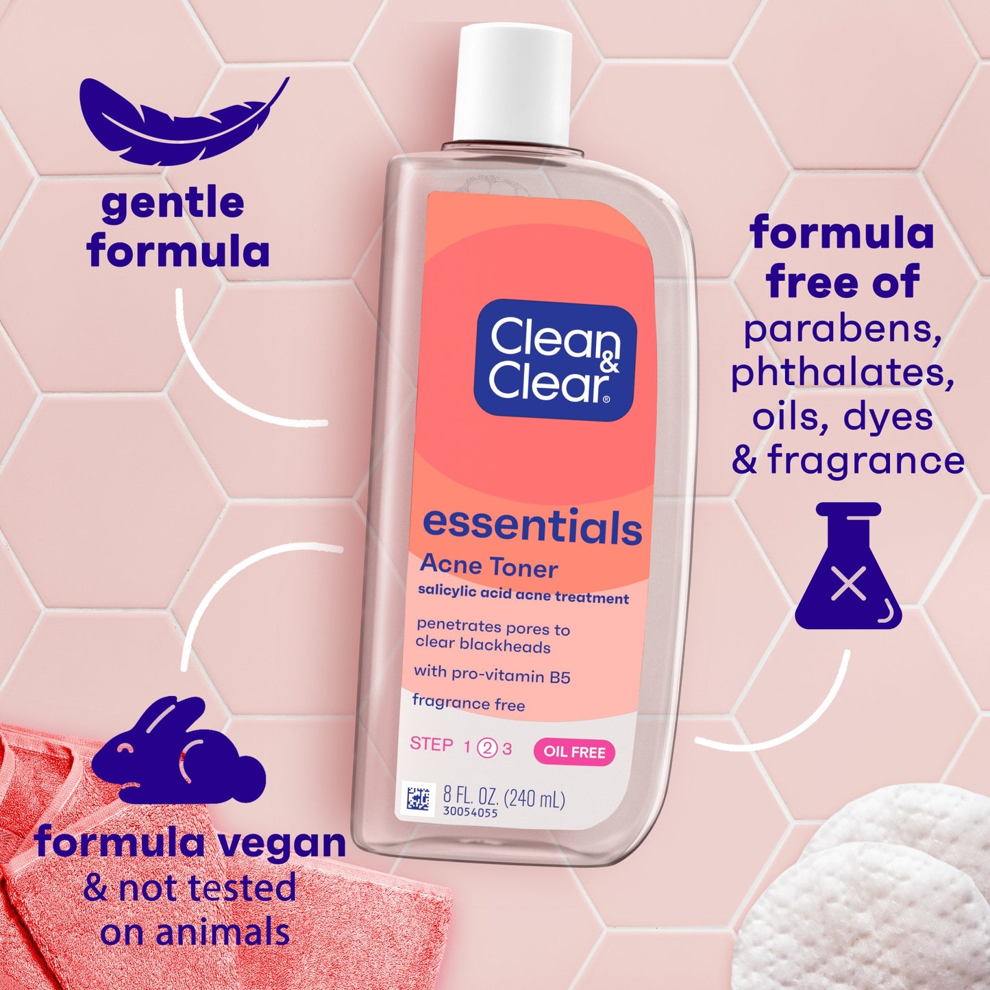 Clean & Clear Essentials Oil-Free Acne Toner, Salicylic Acid