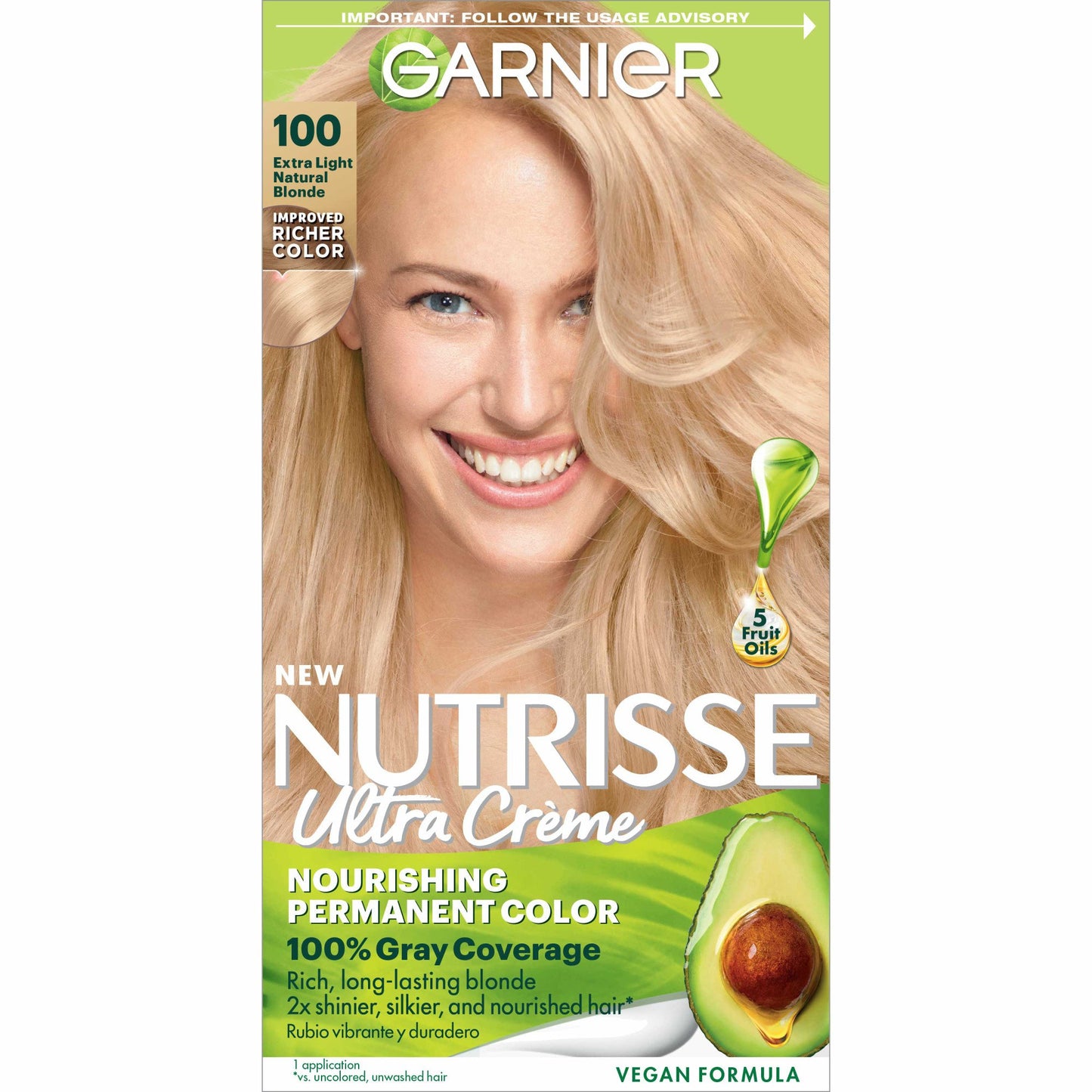 Garnier Nutrisse Nourishing Hair Color Creme - 100 Extra-Light Natural Blonde (Chamomile)