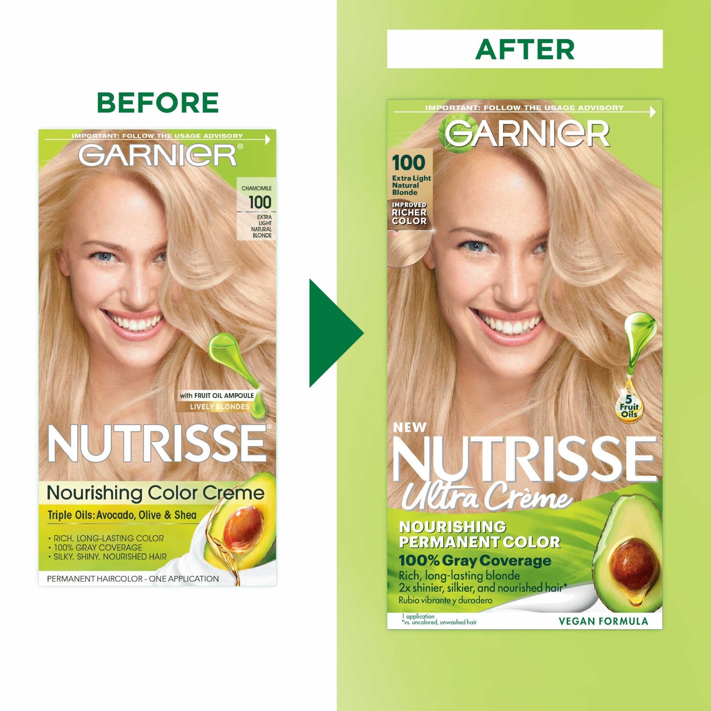 Garnier Nutrisse Nourishing Hair Color Creme - 100 Extra-Light Natural Blonde (Chamomile)