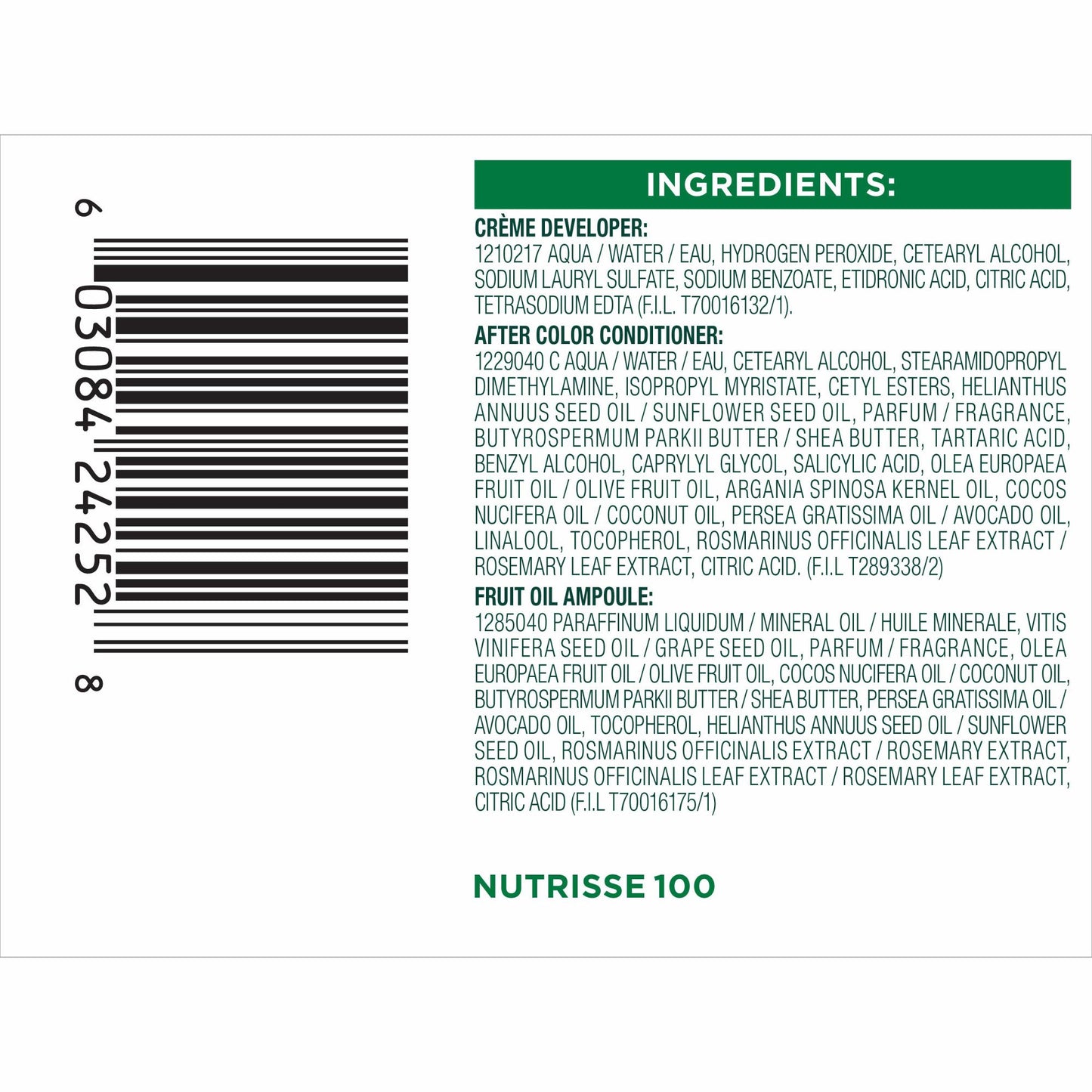 Garnier Nutrisse Nourishing Hair Color Creme - 100 Extra-Light Natural Blonde (Chamomile)