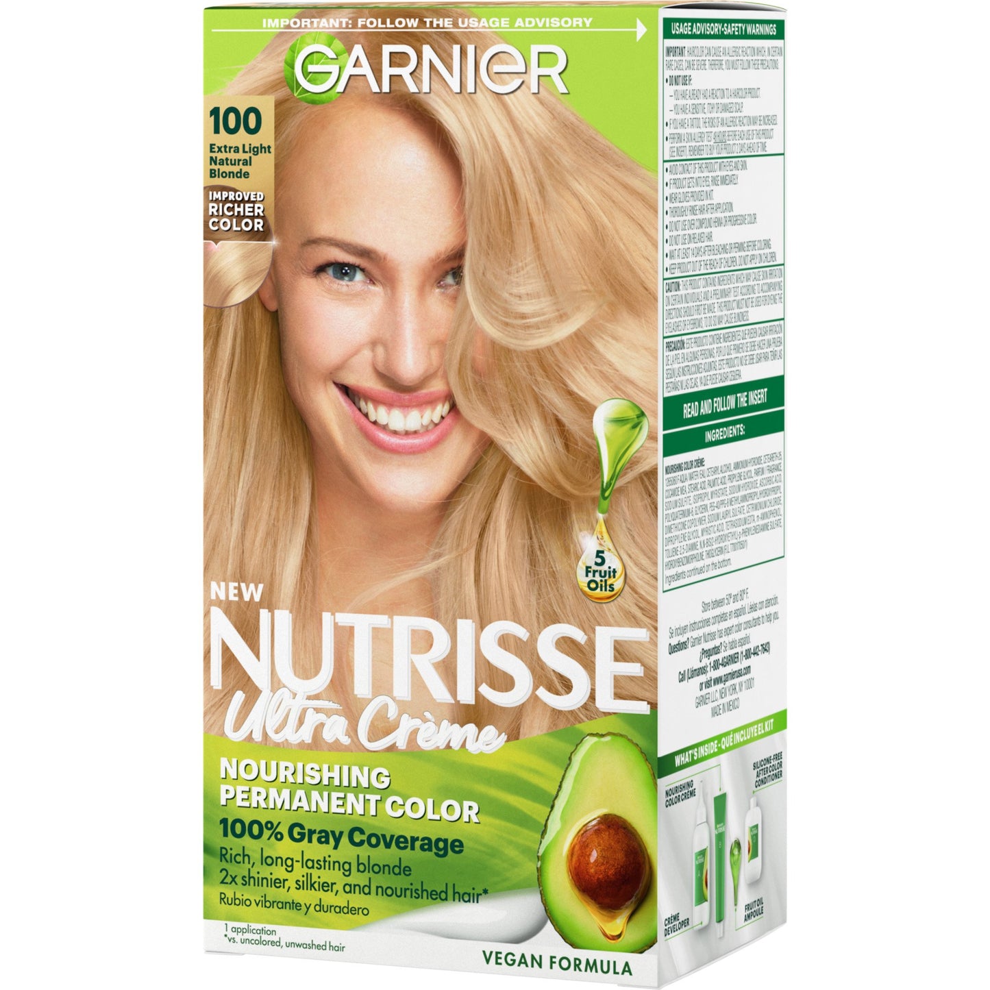 Garnier Nutrisse Nourishing Hair Color Creme - 100 Extra-Light Natural Blonde (Chamomile)