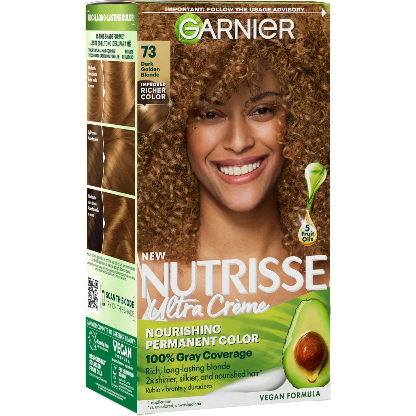 Garnier Nutrisse Nourishing Hair Color Creme - 73 Dark Golden Blonde (Honey Dip)