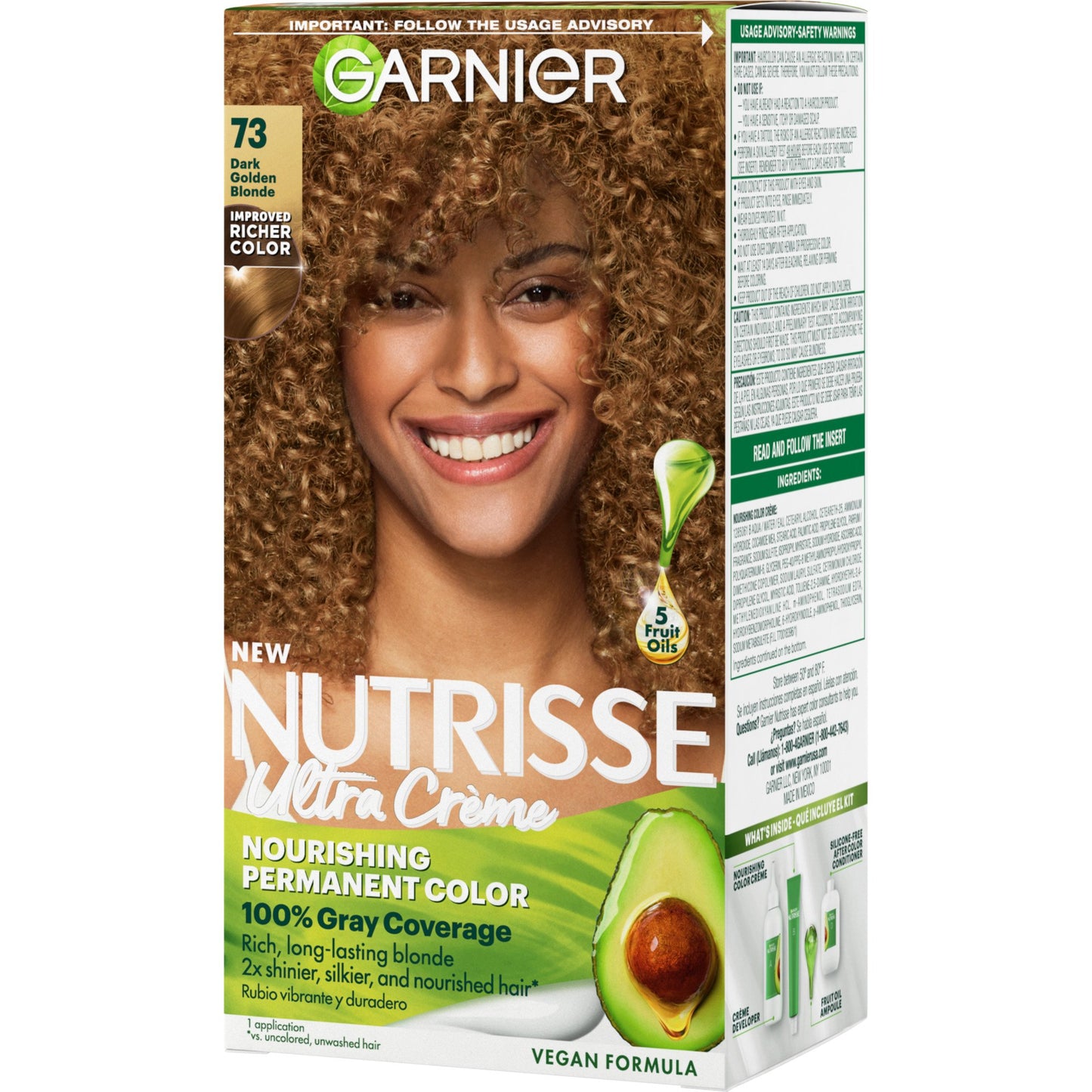 Garnier Nutrisse Nourishing Hair Color Creme - 73 Dark Golden Blonde (Honey Dip)