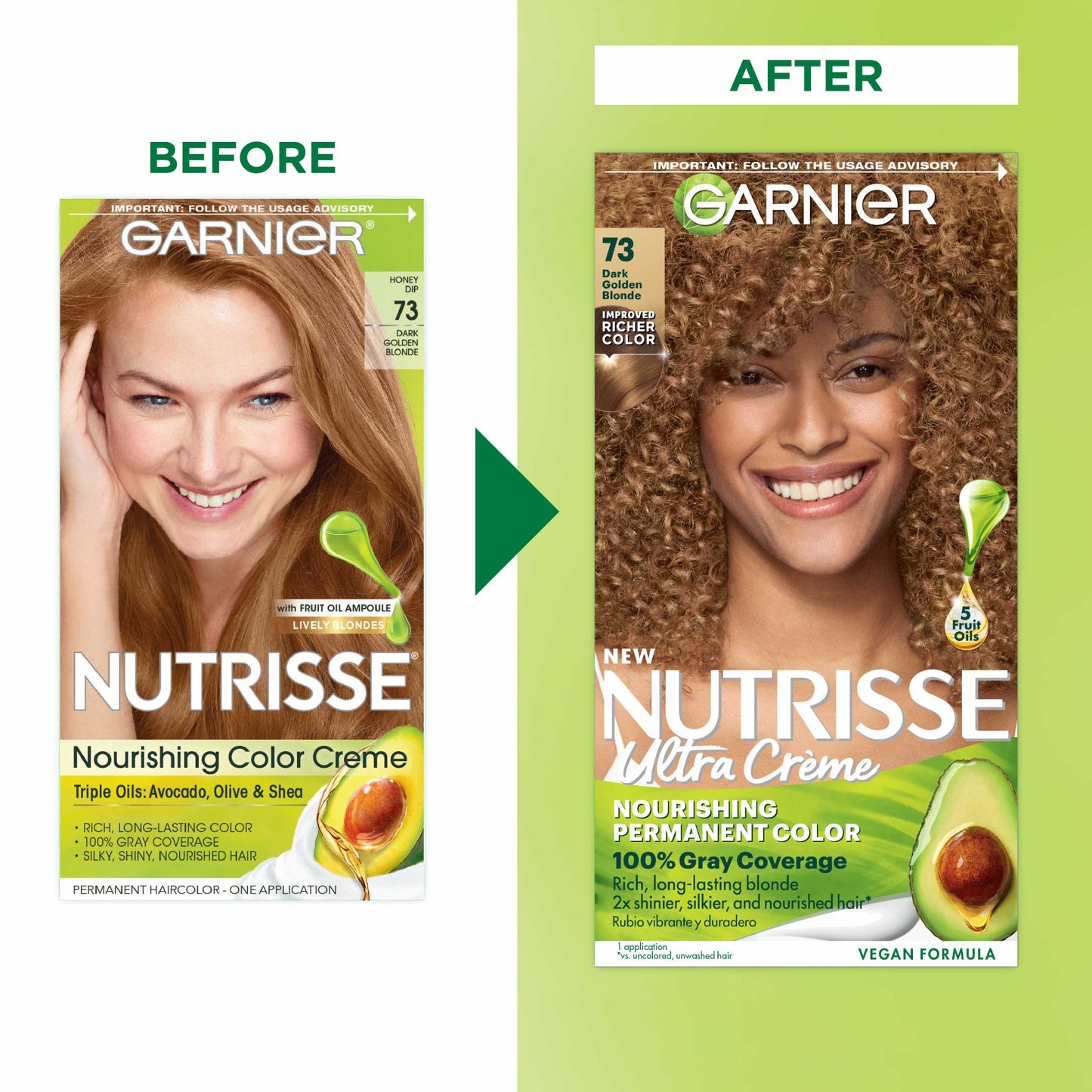 Garnier Nutrisse Nourishing Hair Color Creme - 73 Dark Golden Blonde (Honey Dip)