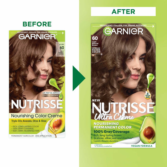 Garnier Nutrisse Nourishing Hair Color Creme - 60 Light Natural Brown