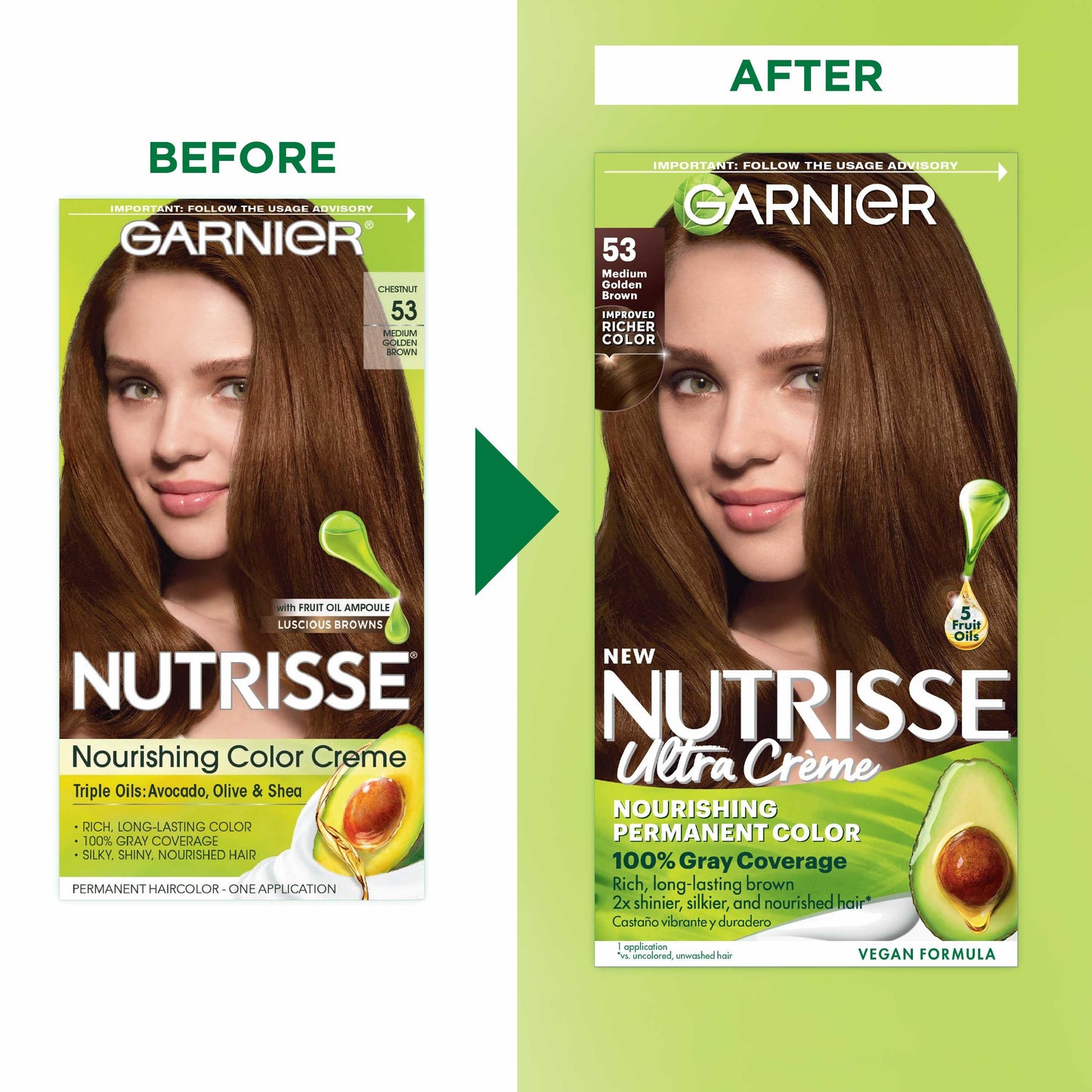 Garnier Nutrisse Nourishing Hair Color Creme - 53 Medium Golden Brown