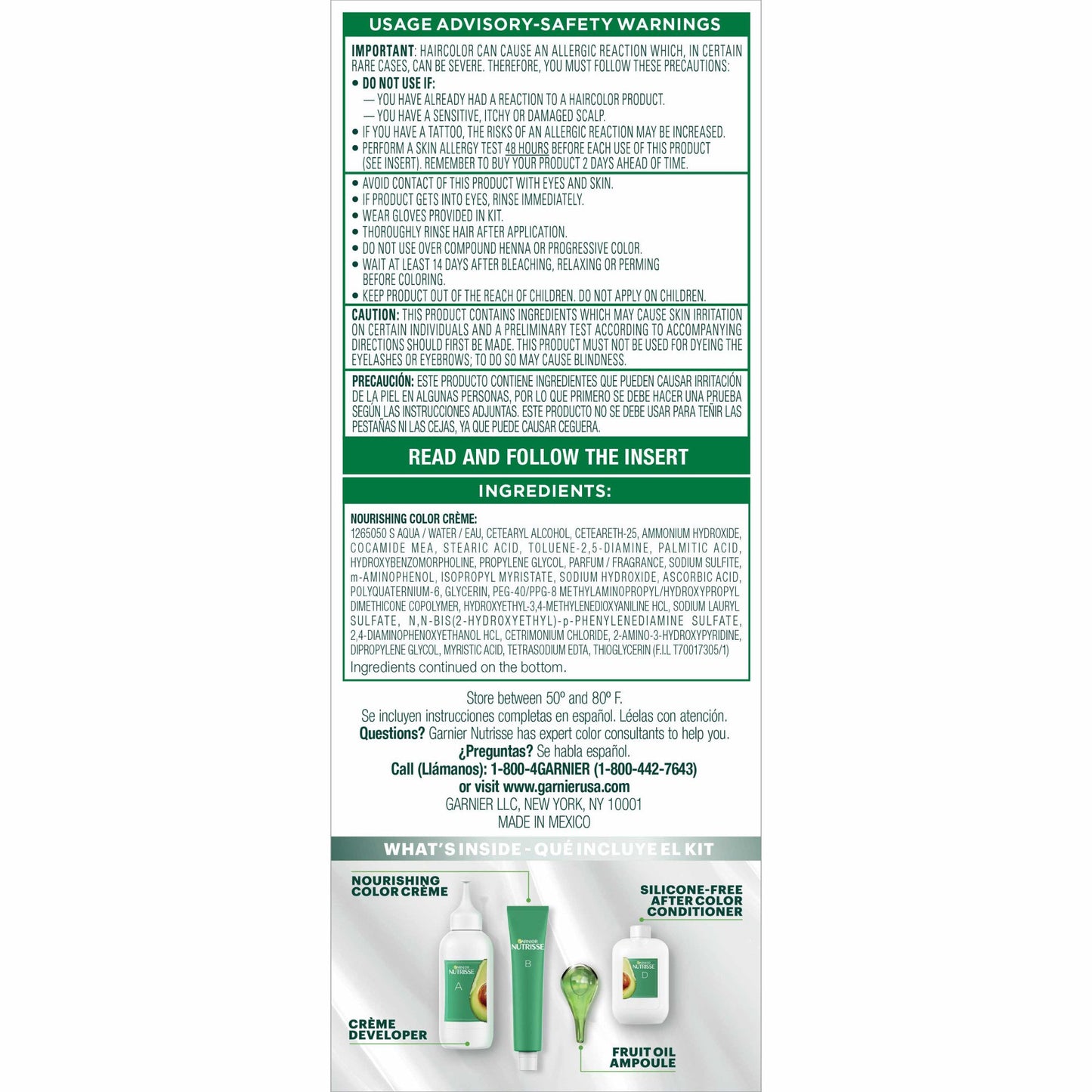 Garnier Nutrisse Nourishing Hair Color Creme with Five Oils - 10 Black (Licorice)
