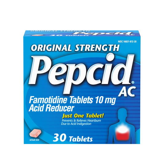 Pepcid Original Strength Heartburn Famotidine Tablets