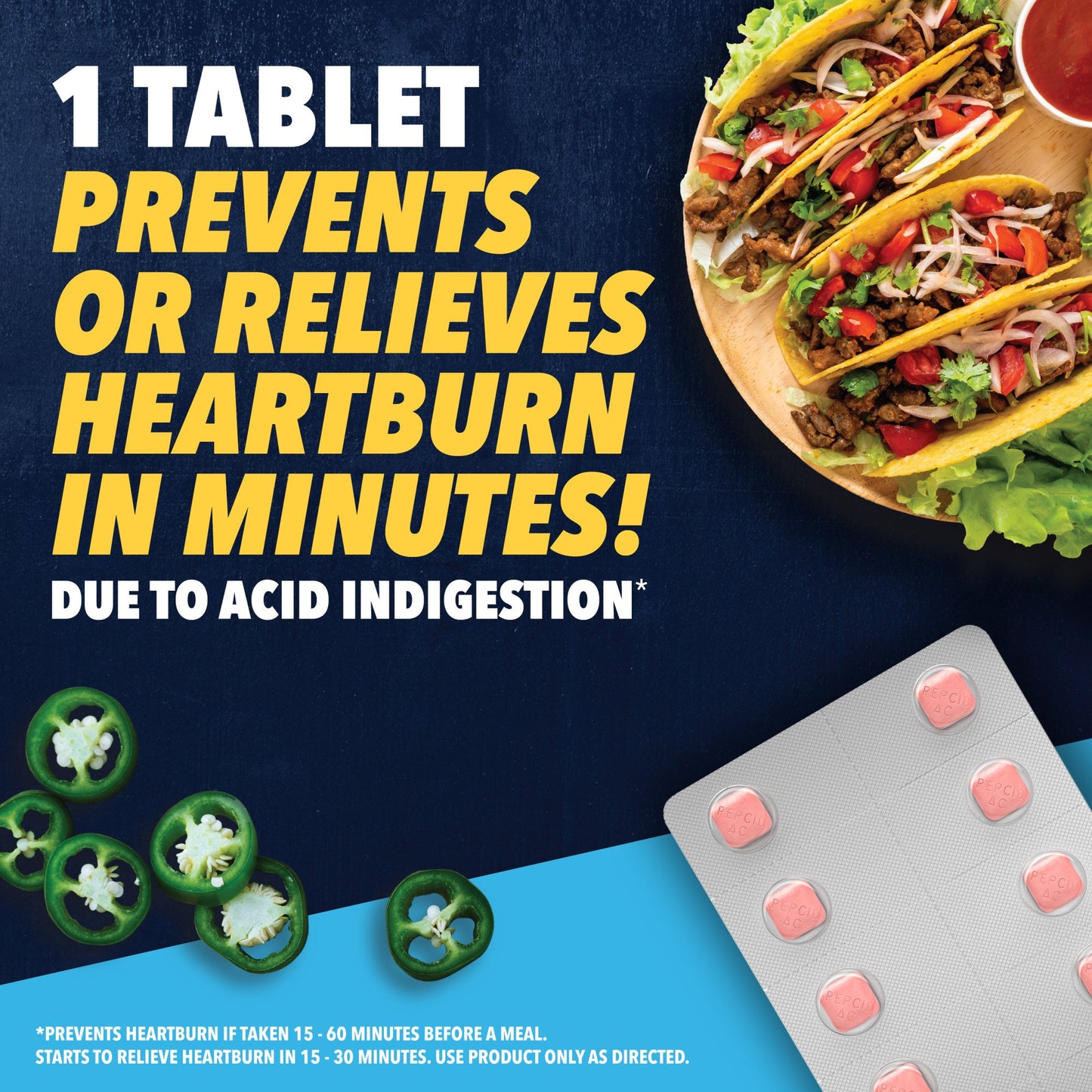Pepcid Original Strength Heartburn Famotidine Tablets