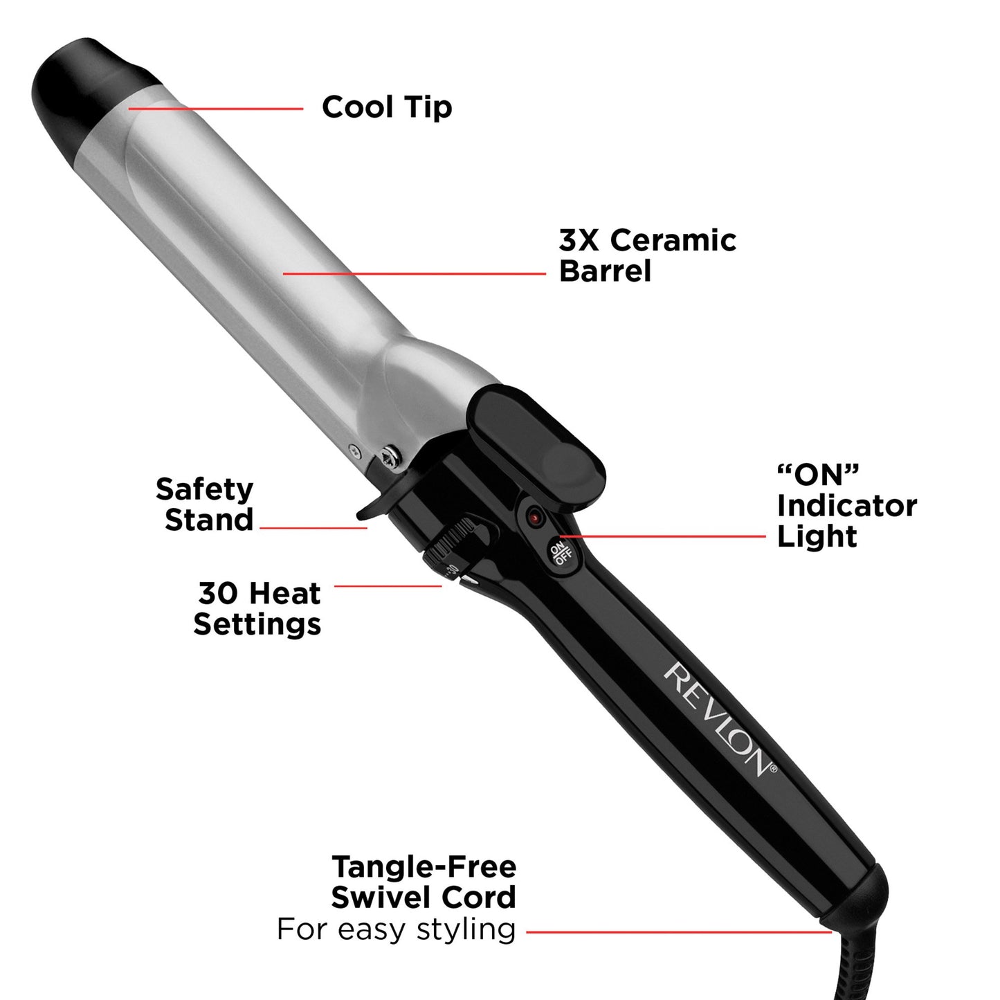Revlon Ceramic Hair Curling Iron 1-1/2 in