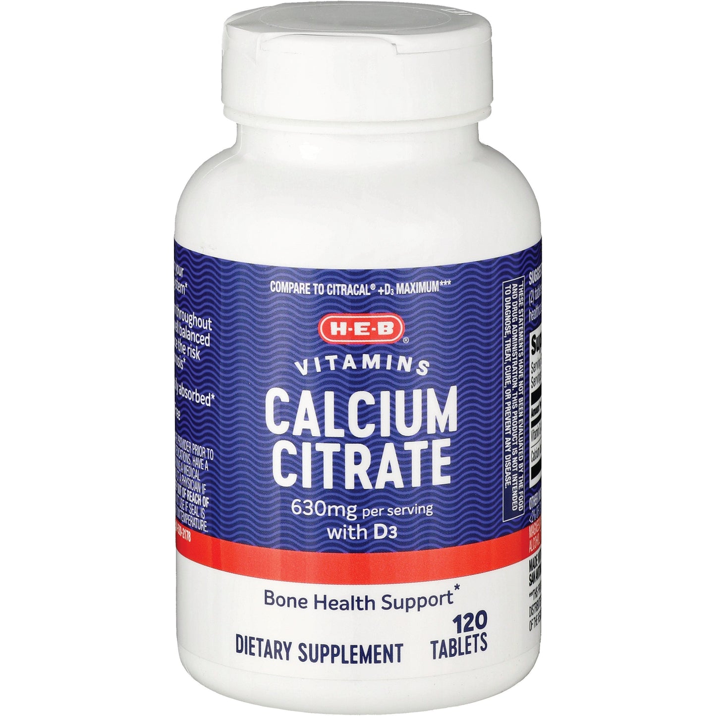 H-E-B Vitamins 650 mg Calcium Citrate with D3 Tablets
