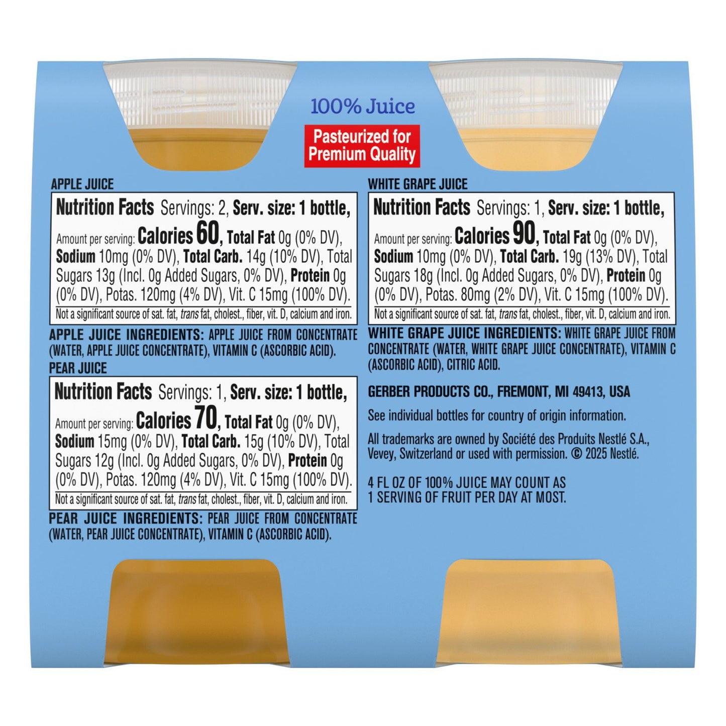 Gerber Fruit Juice - Variety Pack