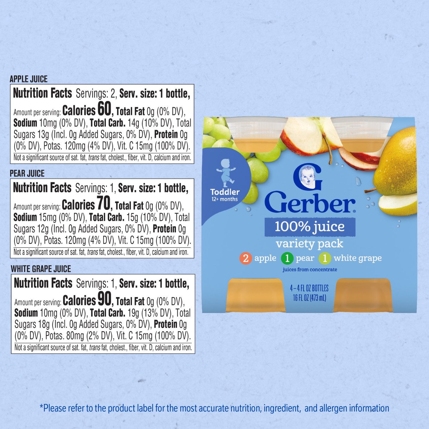 Gerber Fruit Juice - Variety Pack
