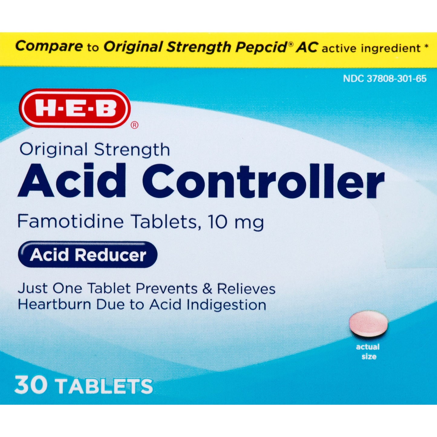 H-E-B Famotidine Original Strength Acid Reducer Tablets - 10 mg