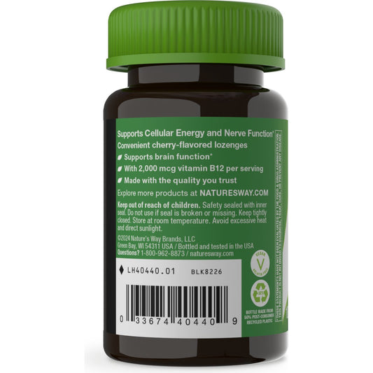 Nature's Way High Potency Vitamin B12 Lozenges - Cherry Flavor