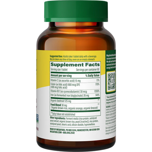 MegaFood Blood Builder Whole Food Multivitamin & Mineral Supplement Tablets