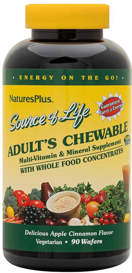 NaturesPlus Source of Life Adult's Chewable Multivitamin & Mineral Wafers