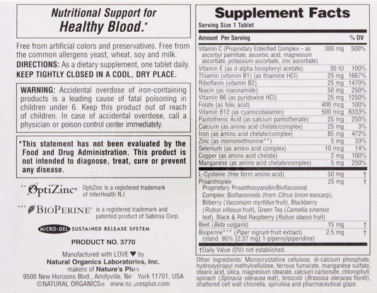 NaturesPlus Hema-Plex Vegetarian Tablets