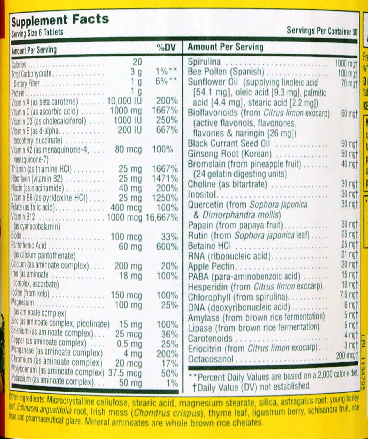 NaturesPlus Source of Life Multi-Vitamin & Mineral Mini Tablets