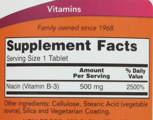 NOW Niacin 500 mg Capsules