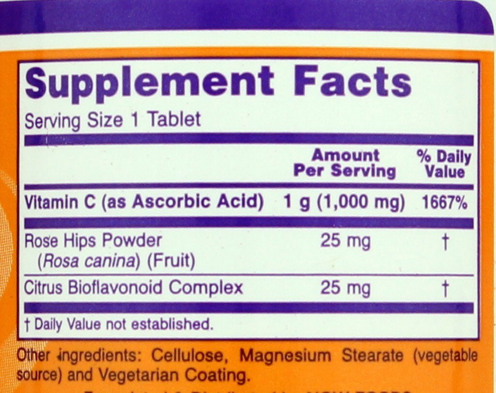 NOW C-1,000 Tablets with Rose Hips