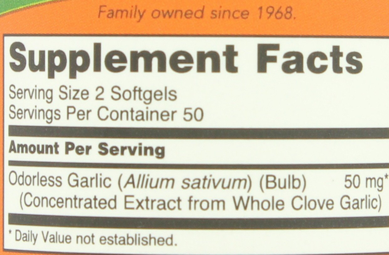 NOW Odorless Garlic 2500 mg Softgels
