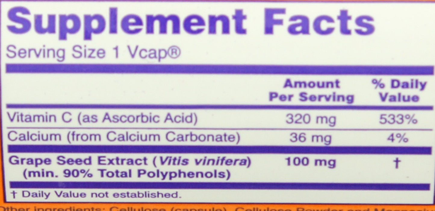 NOW Grape Seed 100 mg Vcaps